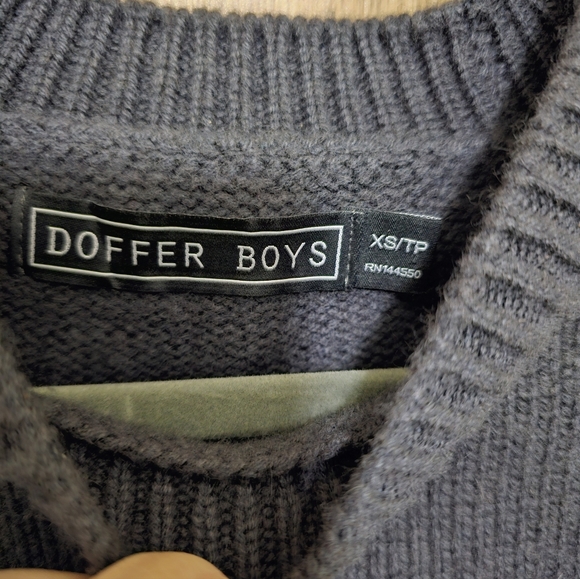 Doffer Boys Gray Blue 3 gauge Cashmere Thick Knit Sweater Size XS S M - Picture 4 of 6